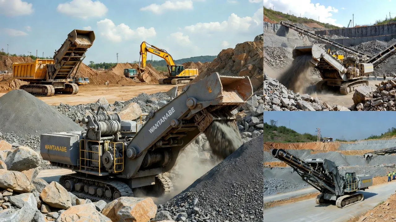 Transmission line tower foundation stone crusher aggregate corridor