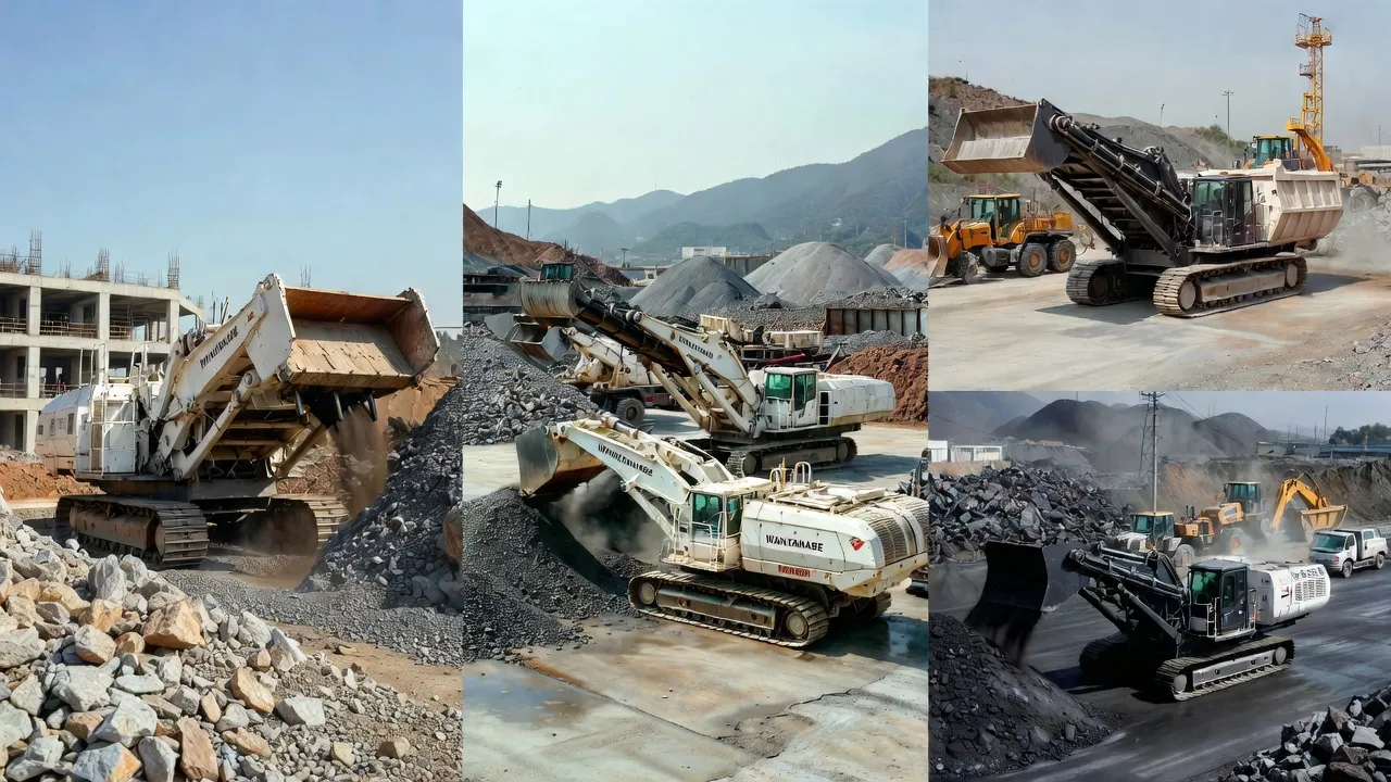 Brownfield demolition concrete crushing recycled aggregate